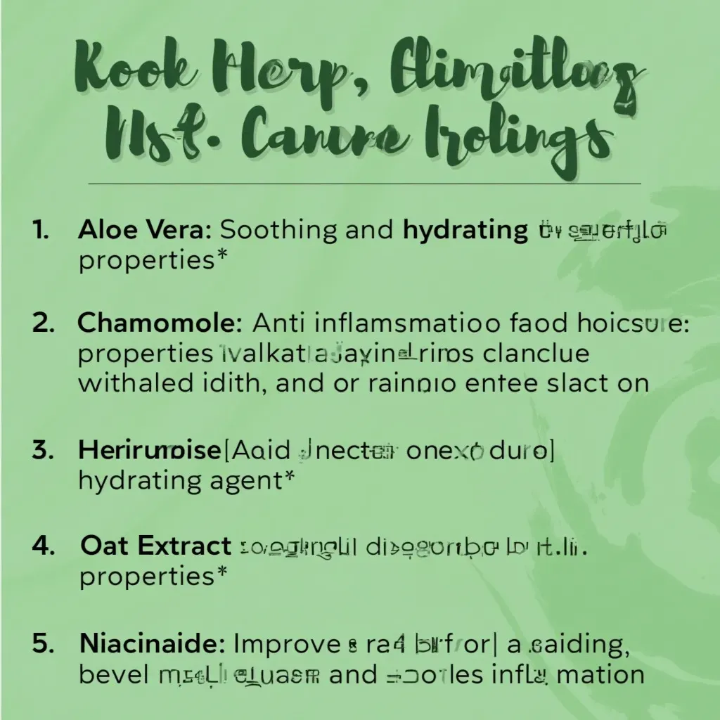 Soothing skincare ingredients for sensitive skin