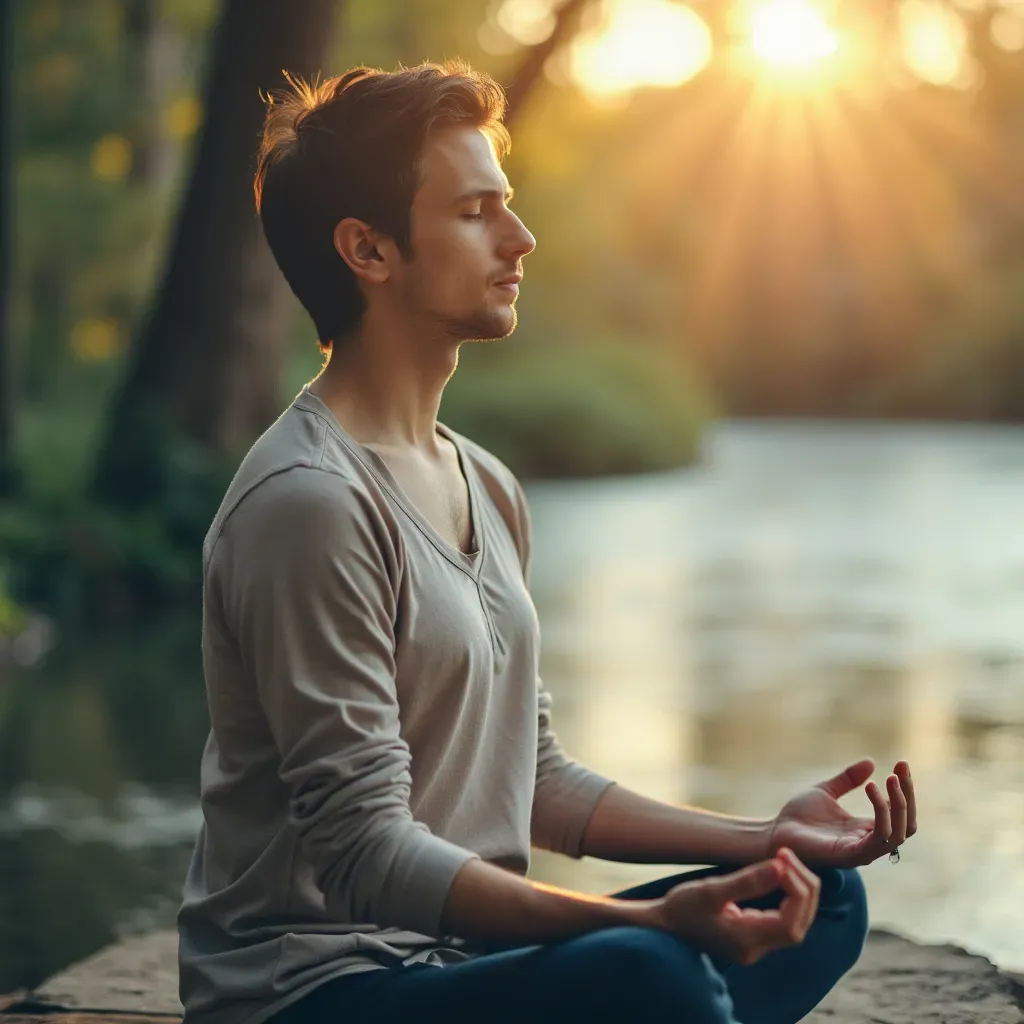 Introduction to mindfulness meditation with a serene background.